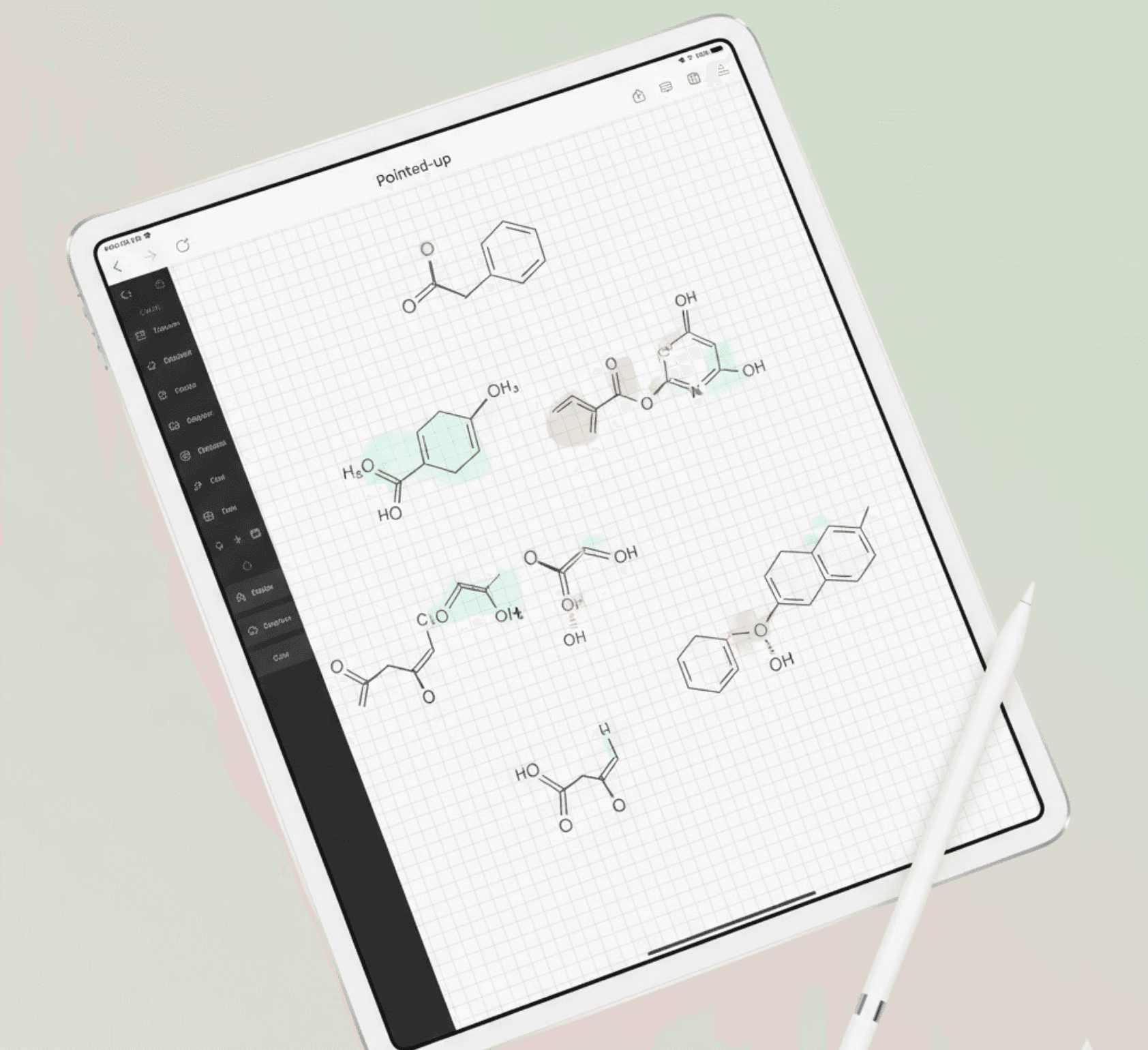 Clean, aesthetic organic chemistry notes on hex paper template